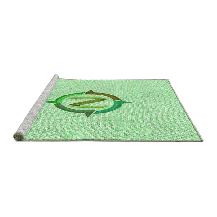 Sideview of Machine Washable Transitional Mint Green Rug, wshpat2098grn
