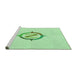 Sideview of Machine Washable Transitional Mint Green Rug, wshpat2098grn