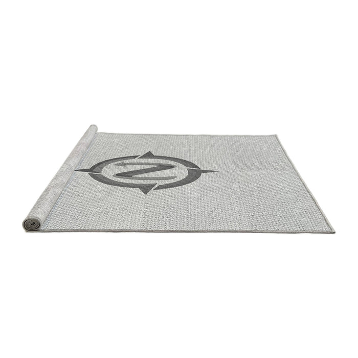 Sideview of Machine Washable Transitional Platinum Gray Rug, wshpat2098gry