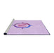 Sideview of Machine Washable Transitional Bright Lilac Purple Rug, wshpat2098pur