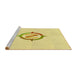 Sideview of Machine Washable Transitional Sun Yellow Rug, wshpat2098yw