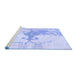 Sideview of Machine Washable Transitional Sky Blue Rug, wshpat21blu