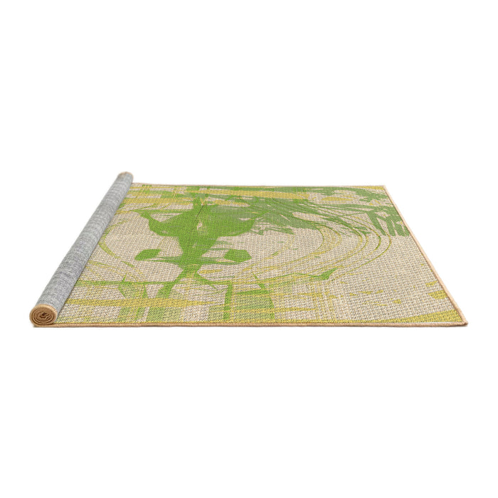 Sideview of Machine Washable Transitional Metallic Gold Rug, wshpat21brn