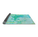 Thickness of Patterned Turquoise Green Rug, pat21lblu