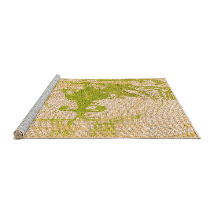 Sideview of Machine Washable Transitional Sun Yellow Rug, wshpat21org