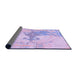 Thickness of Patterned Bright Lilac Purple Rug, pat21pur