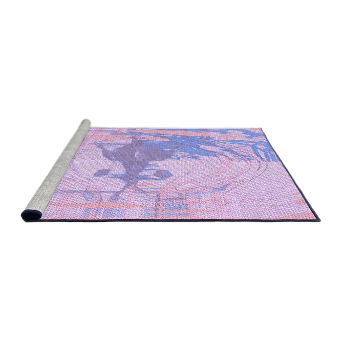 Sideview of Machine Washable Transitional Bright Lilac Purple Rug, wshpat21pur