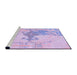 Sideview of Machine Washable Transitional Bright Lilac Purple Rug, wshpat21pur