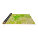 Thickness of Patterned Green Yellow Green Rug, pat21yw