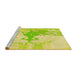 Sideview of Machine Washable Transitional Green Yellow Green Rug, wshpat21yw