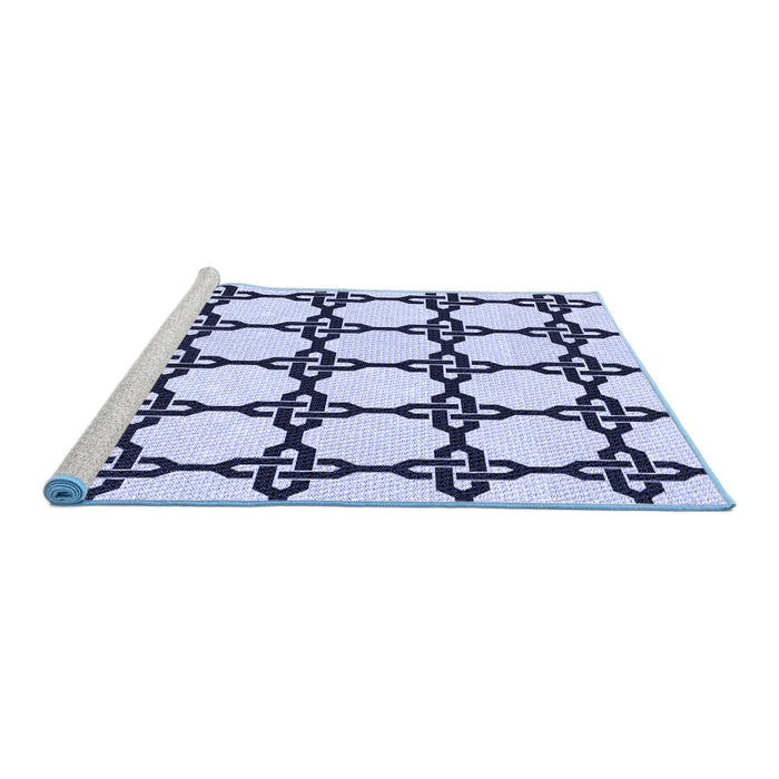 Sideview of Machine Washable Transitional Lavender Blue Rug, wshpat210blu