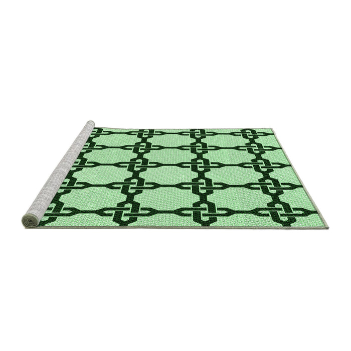 Sideview of Machine Washable Transitional Mint Green Rug, wshpat210grn