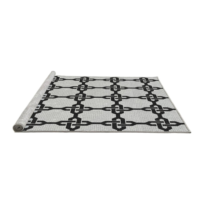 Sideview of Machine Washable Transitional Platinum Gray Rug, wshpat210gry
