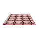 Sideview of Machine Washable Transitional Brown Red Rug, wshpat210rd