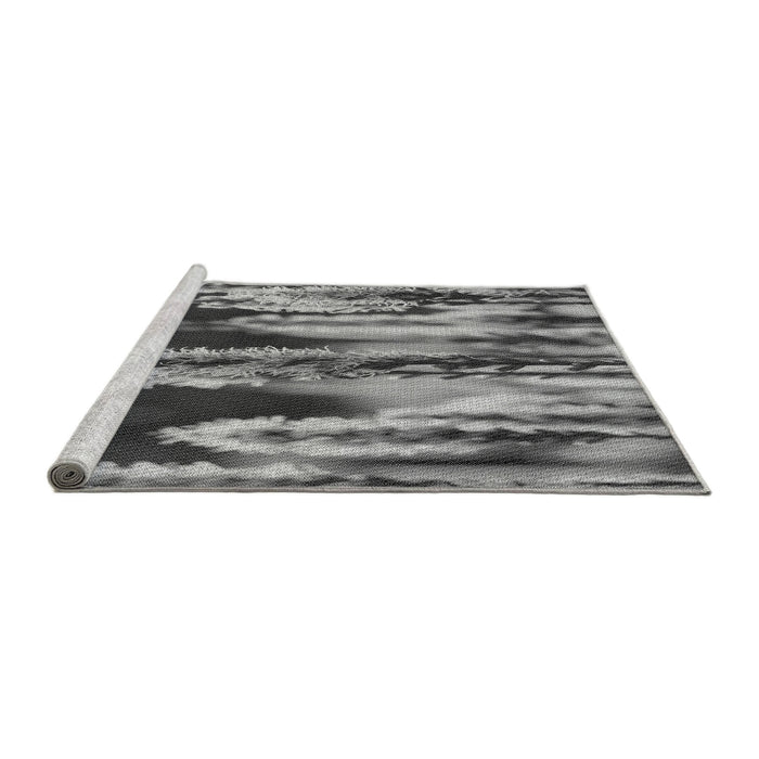 Sideview of Machine Washable Transitional Dark Gray Rug, wshpat2100gry
