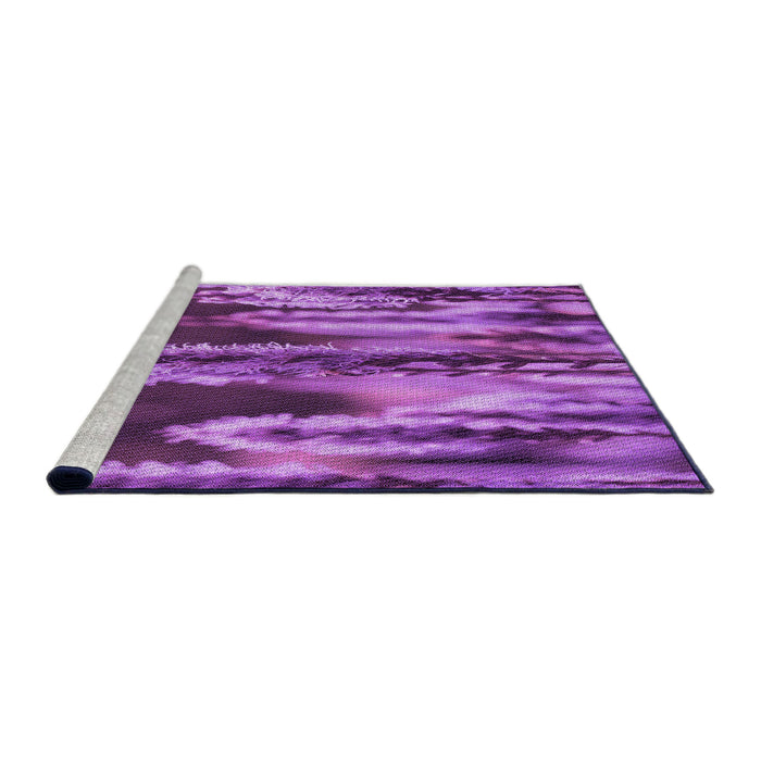 Sideview of Machine Washable Transitional Dark Magenta Purple Rug, wshpat2100pur