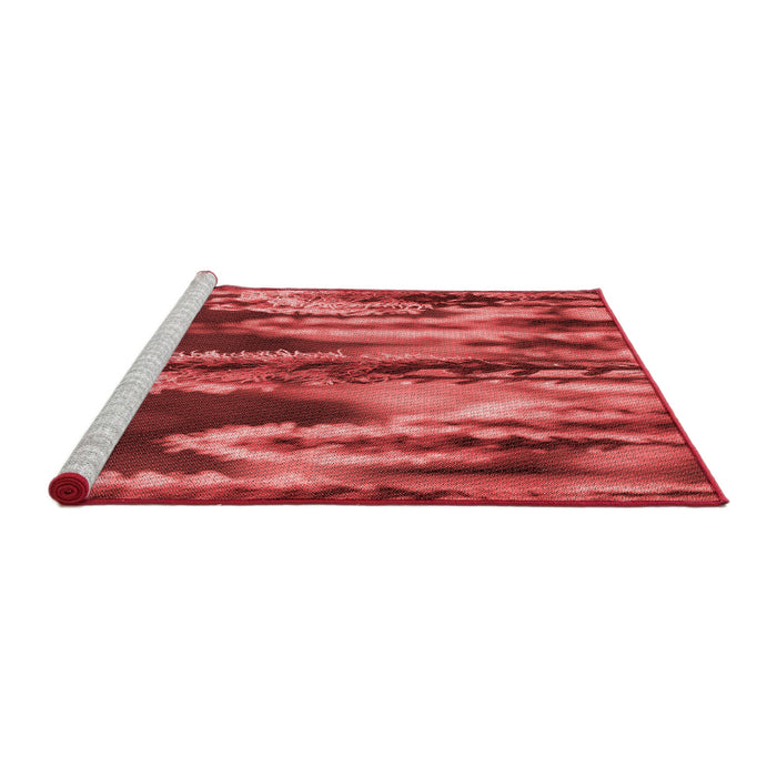 Sideview of Machine Washable Transitional Red Rug, wshpat2100rd