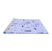 Sideview of Machine Washable Transitional Lavender Blue Rug, wshpat2101blu