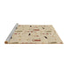 Sideview of Machine Washable Transitional Vanilla Gold Rug, wshpat2101brn