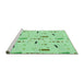 Sideview of Machine Washable Transitional Green Rug, wshpat2101grn