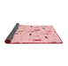 Thickness of Patterned Pastel Red Pink Rug, pat2101rd