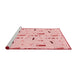 Sideview of Machine Washable Transitional Pastel Red Pink Rug, wshpat2101rd