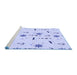 Sideview of Machine Washable Transitional Lavender Blue Rug, wshpat2102blu