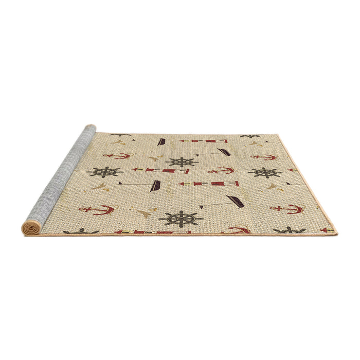 Sideview of Machine Washable Transitional Peru Brown Rug, wshpat2102brn