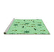 Sideview of Machine Washable Transitional Light Green Rug, wshpat2102grn