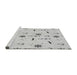 Sideview of Machine Washable Transitional Platinum Gray Rug, wshpat2102gry