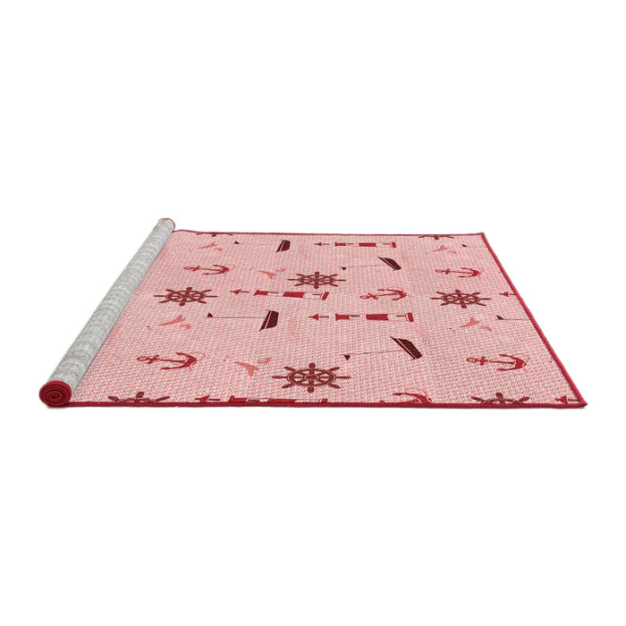 Sideview of Machine Washable Transitional Light Rose Pink Rug, wshpat2102rd