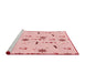 Sideview of Machine Washable Transitional Light Rose Pink Rug, wshpat2102rd