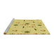 Sideview of Machine Washable Transitional Orange Gold Rug, wshpat2102yw