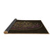 Thickness of Patterned Dark Brown Rug, pat2103brn