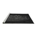 Sideview of Machine Washable Transitional Black Rug, wshpat2103gry