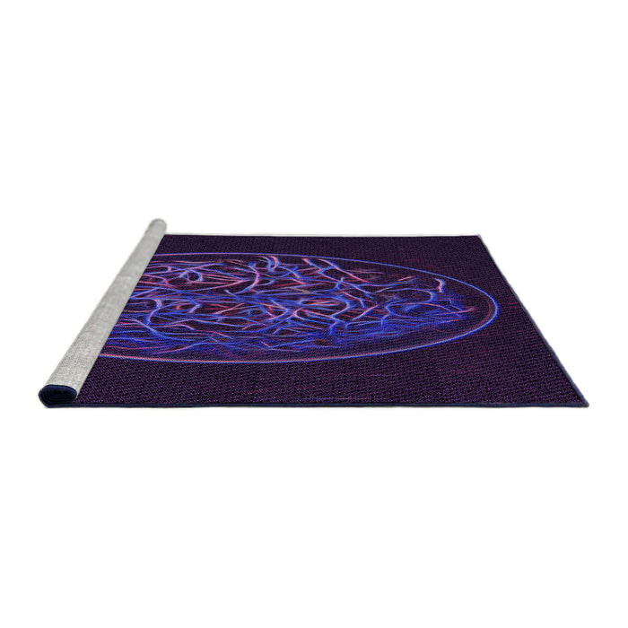 Sideview of Machine Washable Transitional Deep Purple Rug, wshpat2103pur