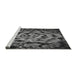 Sideview of Machine Washable Transitional Charcoal Black Rug, wshpat2104gry