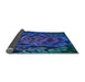 Thickness of Patterned Denim Dark Blue Rug, pat2104lblu