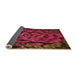 Thickness of Patterned Brown Red Rug, pat2104org