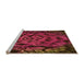 Sideview of Machine Washable Transitional Brown Red Rug, wshpat2104org