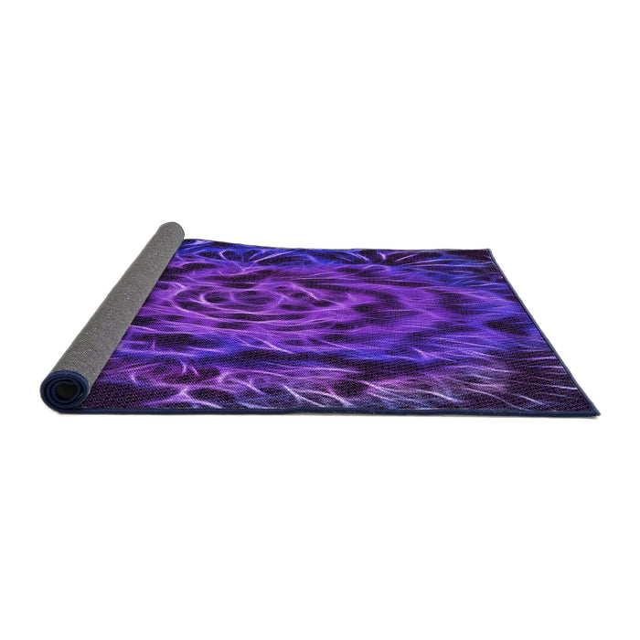 Thickness of Patterned Bright Purple Rug, pat2104pur