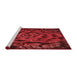 Sideview of Machine Washable Transitional Tomato Red Rug, wshpat2104rd