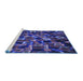 Sideview of Machine Washable Transitional Denim Dark Blue Rug, wshpat2105blu