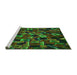 Sideview of Machine Washable Transitional Dark Lime Green Rug, wshpat2105grn