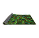 Thickness of Patterned Dark Lime Green Rug, pat2105grn