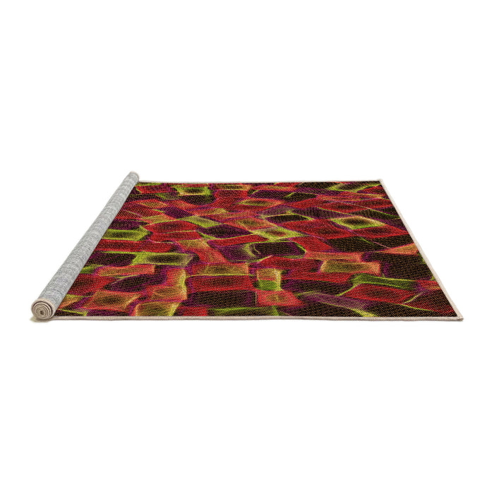 Sideview of Machine Washable Transitional Cranberry Red Rug, wshpat2105org