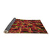 Thickness of Patterned Cranberry Red Rug, pat2105org