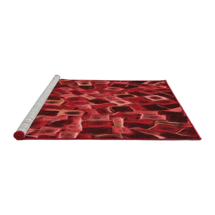 Sideview of Machine Washable Transitional Red Rug, wshpat2105rd