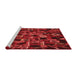 Sideview of Machine Washable Transitional Red Rug, wshpat2105rd