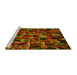 Sideview of Machine Washable Transitional Dark Yellow Green Rug, wshpat2105yw